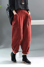 Load image into Gallery viewer, Corduroy baggy pants for women 43A011
