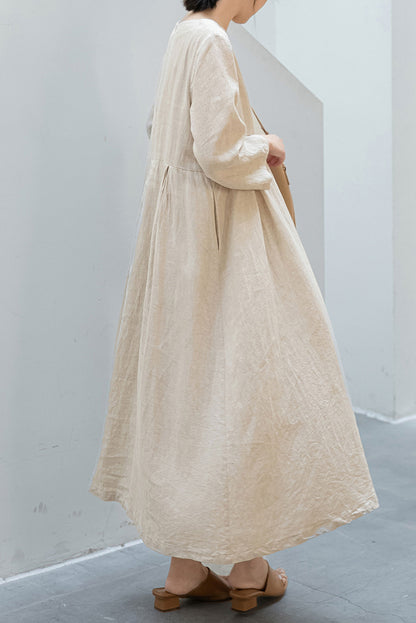 Plus Size Loose Linen Dress C3194