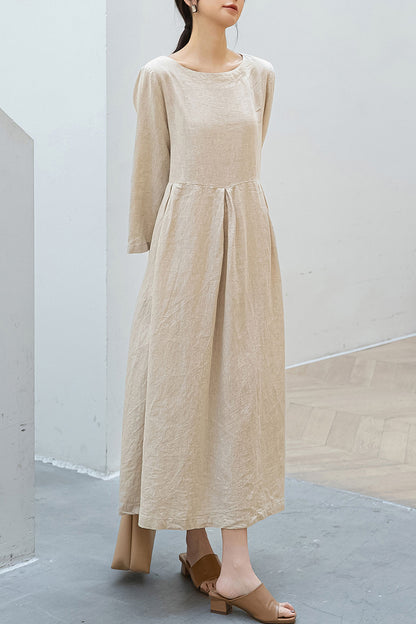 Plus Size Loose Linen Dress C3194
