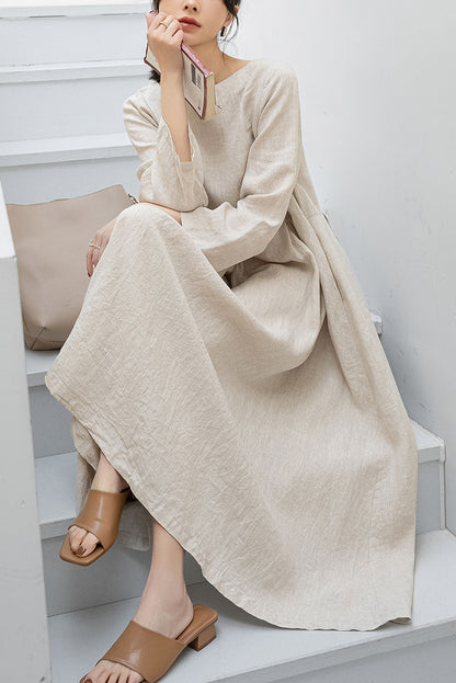 Plus Size Loose Linen Dress C3194