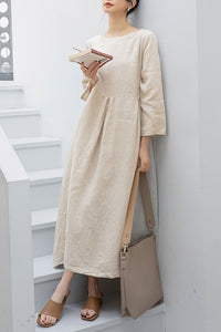 Plus Size Loose Linen Dress C3194
