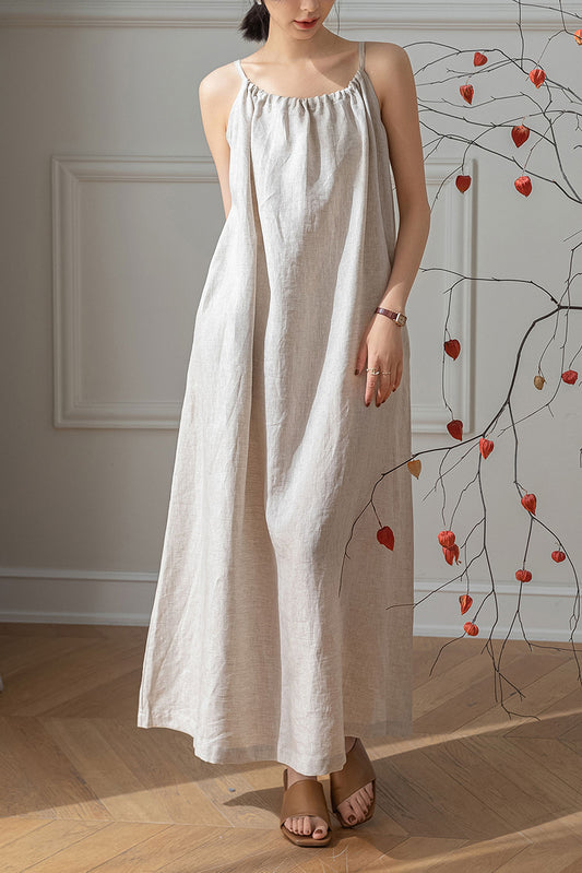 Women's Sleeveless Maxi Linen Dress C3203