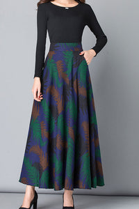 Vintage Inspired Maxi Winter Skirt Women C2483