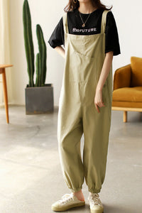 Casual Cotton Jumpsuits in Green C2381