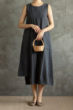 Load image into Gallery viewer, Black Summer Women Sleeveless Midi Dress C2867
