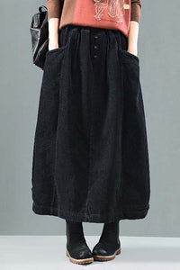 Casual Corduroy maxi skirt 42A010