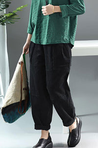 Corduroy baggy pants for women 43A011