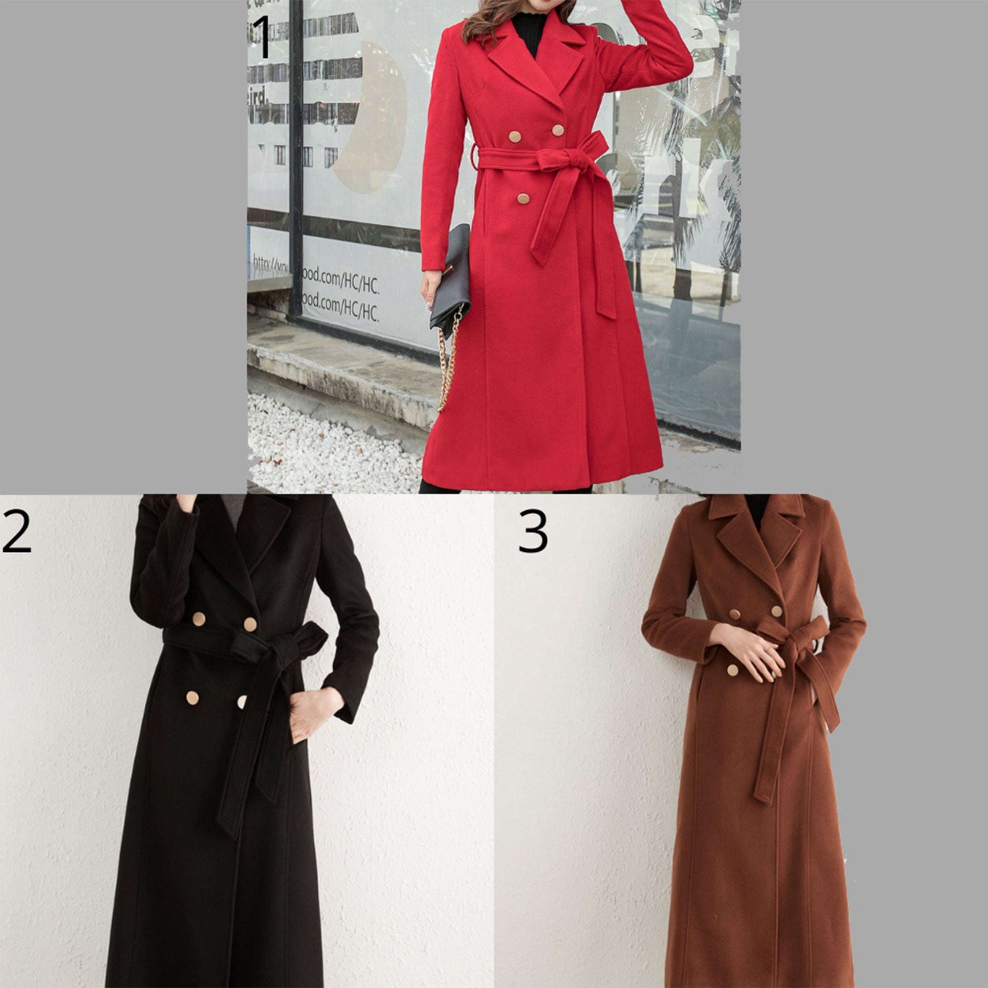 Ylistyle Women's Double-Breasted Wool Coat