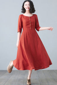 Summer fitted dress with pockets C2641