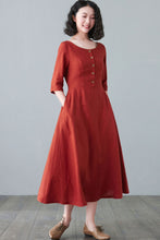 Load image into Gallery viewer, Summer fitted dress with pockets C2641
