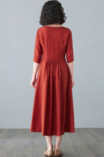 Load image into Gallery viewer, Summer fitted dress with pockets C2641
