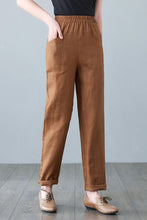 Load image into Gallery viewer, Brown Spring Long Linen Pants C2646
