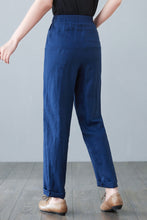 Load image into Gallery viewer, Blue Linen Pants with pockets C2647
