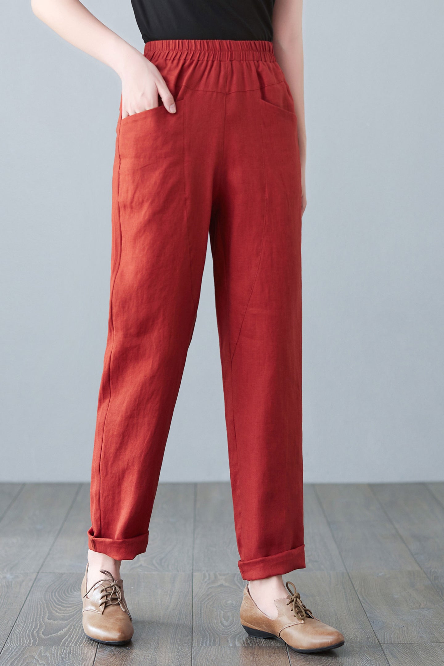 Plus size Long Linen pants C2642