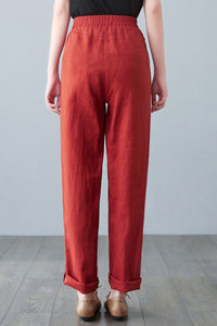 Plus size Long Linen pants C2642