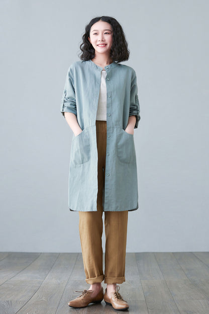 Long Sleeve Button Down Causal Jacket C2653