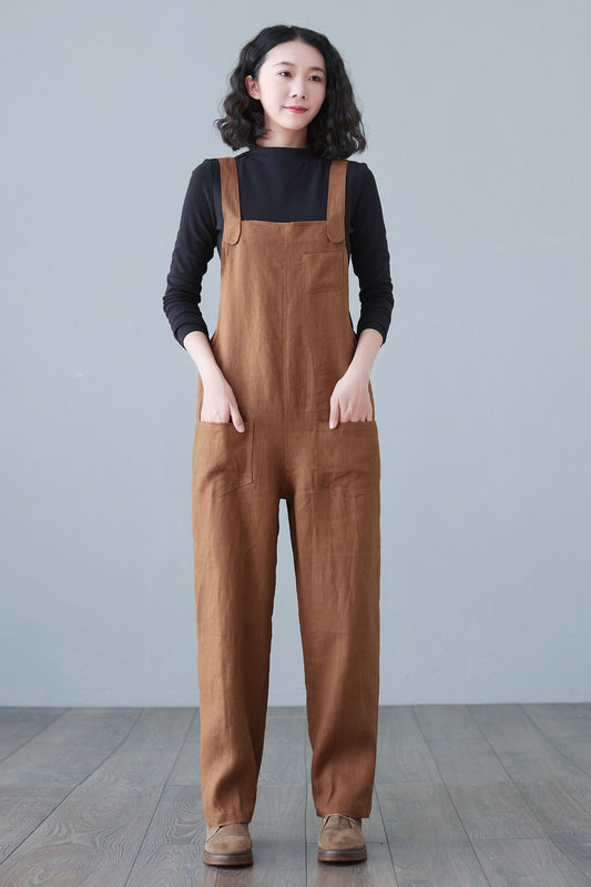 Women's Casual Linen overalls C2649