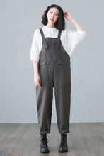 Load image into Gallery viewer, womens Gray linen jumpsuit with pockets C2650
