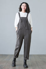 Load image into Gallery viewer, womens Gray linen jumpsuit with pockets C2650
