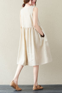 Summer Women Casual Sleeveless Long Dress C2838