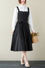 Load image into Gallery viewer, Spring Summer Black Suspender Midi Dress C2846
