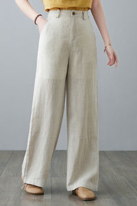 High Waist Linen pants for Women C2134