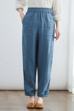 Load image into Gallery viewer, Womens Cropped Slacks Pants in Blue C2676
