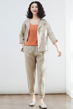 Load image into Gallery viewer, womens oversized causal linen Cardigan tops C2681
