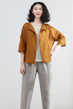 Load image into Gallery viewer, womens loose fit linen Cardigan tops C2684
