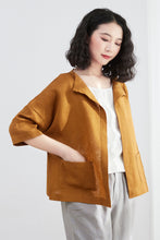 Load image into Gallery viewer, womens loose fit linen Cardigan tops C2684
