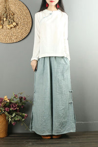 Soft Casual Loose Large Size Cotton Linen Pant C2874