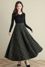 Load image into Gallery viewer, 50s Retro High Waist Swing Tartan Wool Maxi Skirt  C251301
