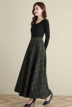 Load image into Gallery viewer, 50s Retro High Waist Swing Tartan Wool Maxi Skirt  C251301
