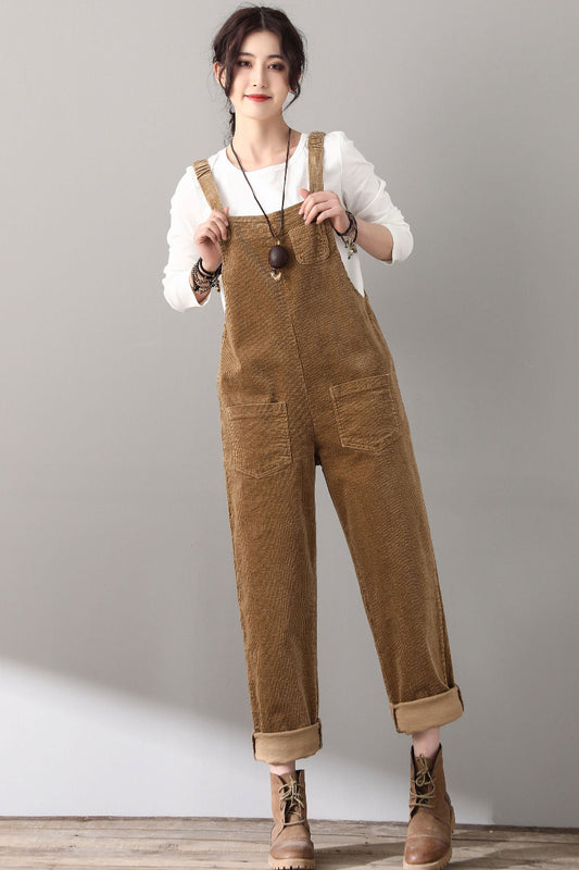 Women's Casual Corduroy Overalls C1810