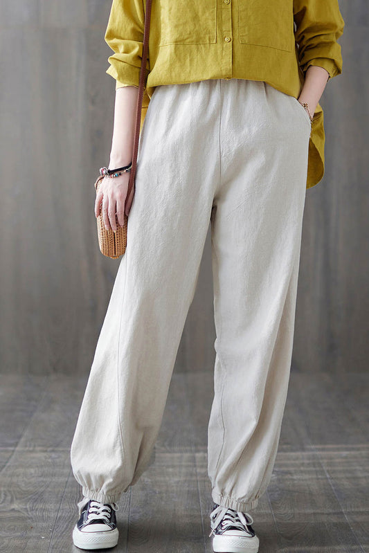 Loose fit linen pants C1877