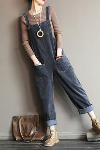 Vintage inspired Women Corduroy Loose Overall