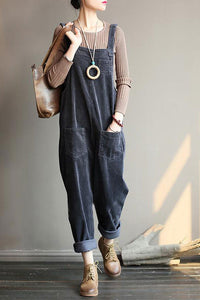 Vintage inspired Women Corduroy Loose Overall