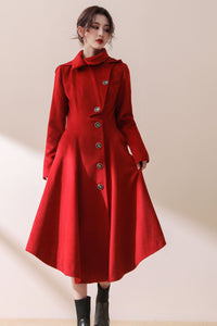 Asymmetric Hooded wool jacket coat C1781