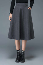 Load image into Gallery viewer, Women A-Line Midi Wool Skirt C1193
