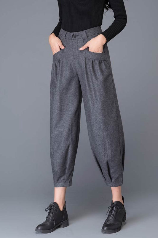 womens's long wool pants C999#