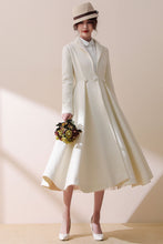 Load image into Gallery viewer, White Wedding Maxi Wool Coat C1779#
