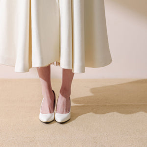 White Wedding Maxi Wool Coat C1779