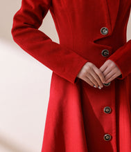 Load image into Gallery viewer, Asymmetric Hooded wool jacket coat C1781
