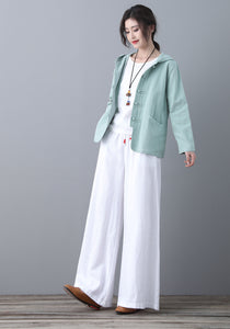 Casual Hooded Linen Shirt C185001