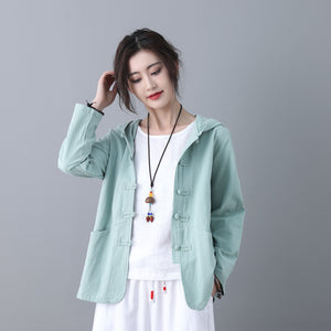 Casual Hooded Linen Shirt C185001