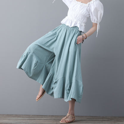 Green Women Skirt Pants C1856