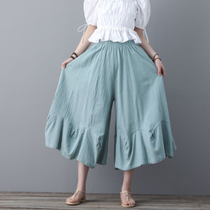 Green Women Skirt Pants C1856