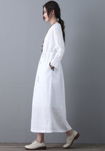Load image into Gallery viewer, Loose Fit Classic White Linen Dress C1861

