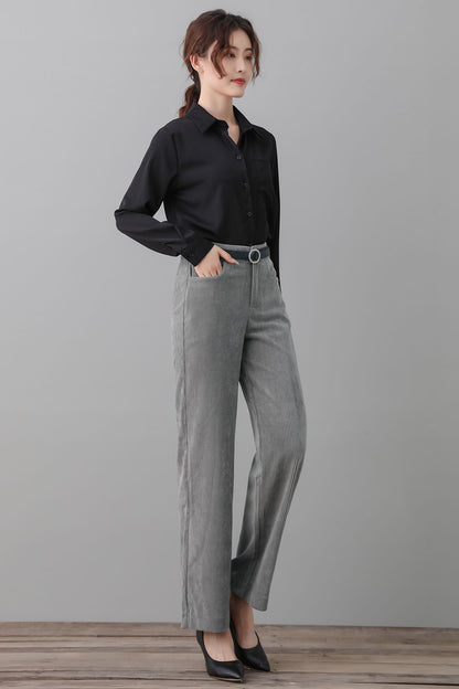 Women's Long Slacks Corduroy Pants C2552