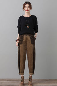 Vintage Inspired Loose fit Corduroy Pants Women C2557